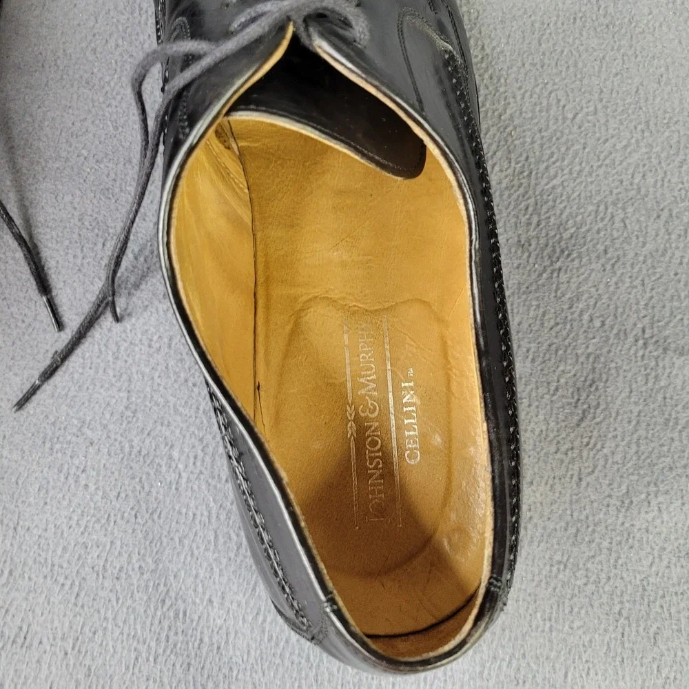 Johnston Murphy Mens Cellini Oxford Black Dress Shoes US 10 M Italy
